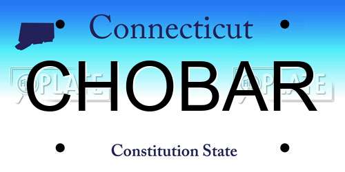 CHOBAR Connecticut License Plate