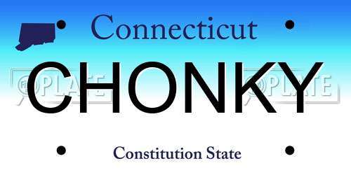 CHONKY Connecticut License Plate