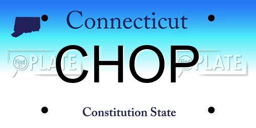 CHOP Connecticut License Plate