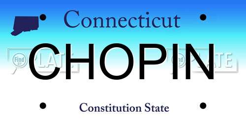 CHOPIN Connecticut License Plate