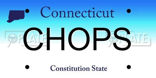 CHOPS Connecticut License Plate