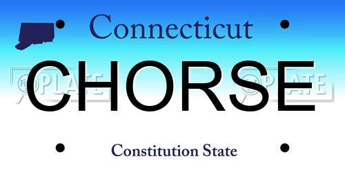CHORSE Connecticut License Plate