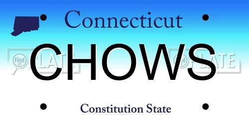 CHOWS Connecticut License Plate