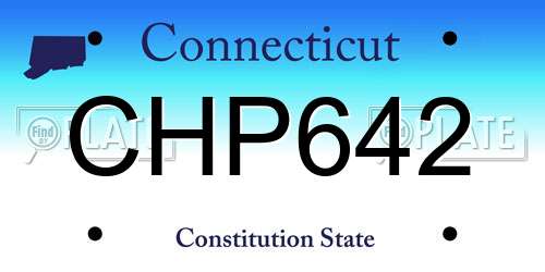 CHP642 Connecticut License Plate