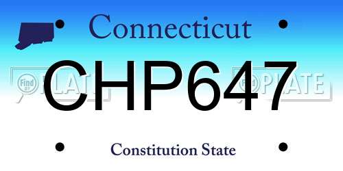 CHP647 Connecticut License Plate