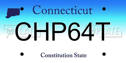 CHP64T Connecticut License Plate