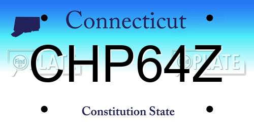 CHP64Z Connecticut License Plate