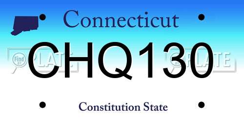 CHQ130 Connecticut License Plate