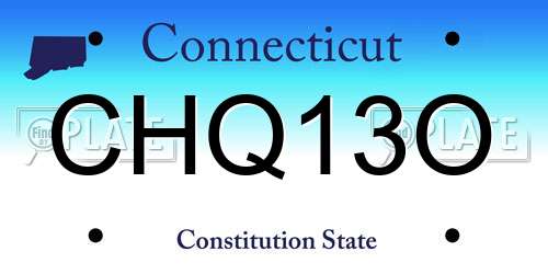 CHQ13O Connecticut License Plate