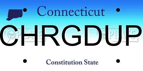 CHRGDUP Connecticut License Plate
