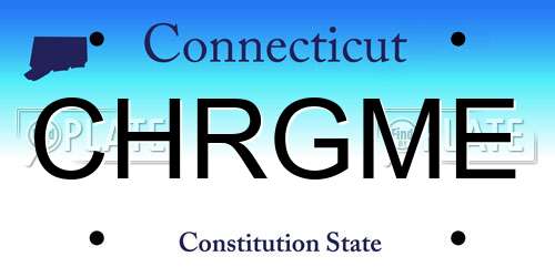 CHRGME Connecticut License Plate