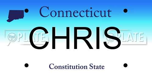 CHRIS Connecticut License Plate