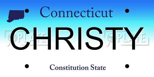 CHRISTY Connecticut License Plate