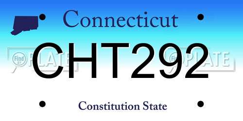 CHT292 Connecticut License Plate