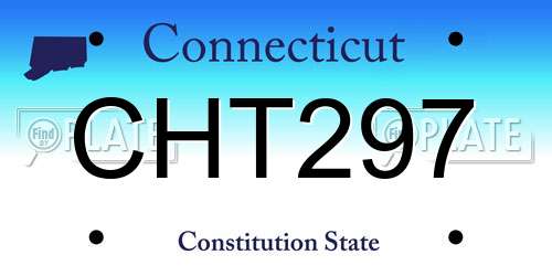 CHT297 Connecticut License Plate