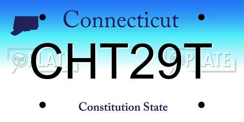 CHT29T Connecticut License Plate
