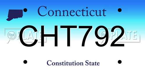 CHT792 Connecticut License Plate