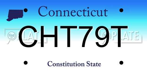 CHT79T Connecticut License Plate