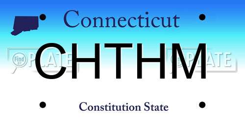 CHTHM Connecticut License Plate