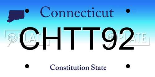 CHTT92 Connecticut License Plate