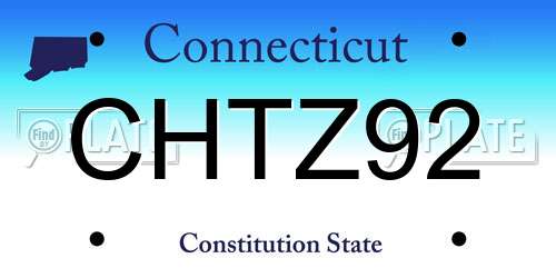 CHTZ92 Connecticut License Plate