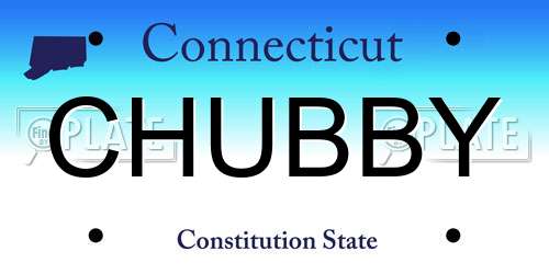 CHUBBY Connecticut License Plate
