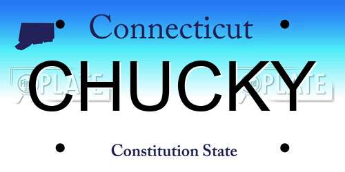 CHUCKY Connecticut License Plate
