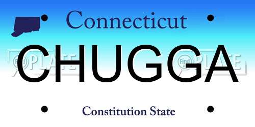 CHUGGA Connecticut License Plate