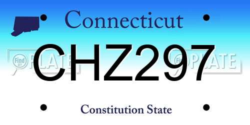 CHZ297 Connecticut License Plate
