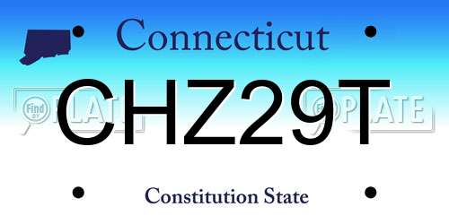 CHZ29T Connecticut License Plate