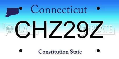 CHZ29Z Connecticut License Plate