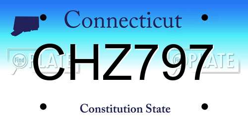 CHZ797 Connecticut License Plate