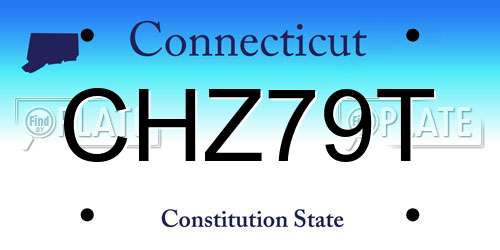 CHZ79T Connecticut License Plate