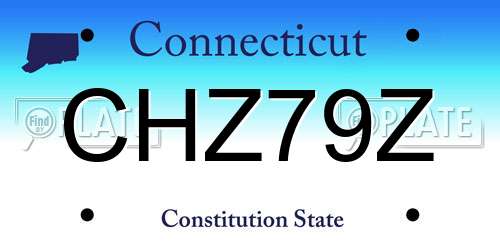 CHZ79Z Connecticut License Plate