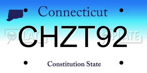 CHZT92 Connecticut License Plate
