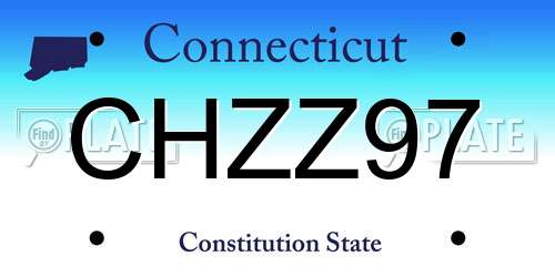 CHZZ97 Connecticut License Plate