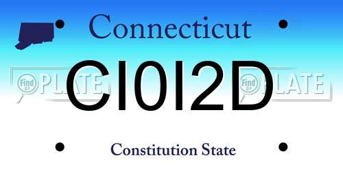 CI0I2D Connecticut License Plate