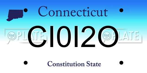 CI0I2O Connecticut License Plate