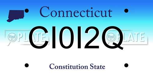 CI0I2Q Connecticut License Plate