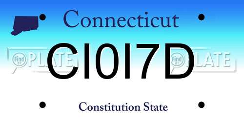CI0I7D Connecticut License Plate