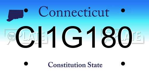 CI1G180 Connecticut License Plate