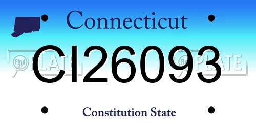 CI26093 Connecticut License Plate