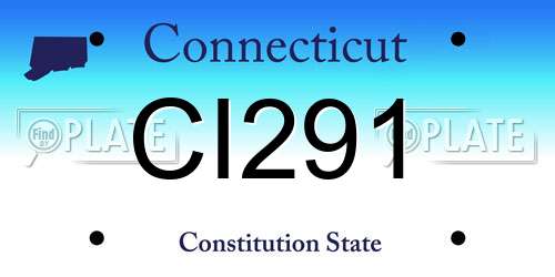 CI291 Connecticut License Plate