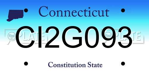 CI2G093 Connecticut License Plate