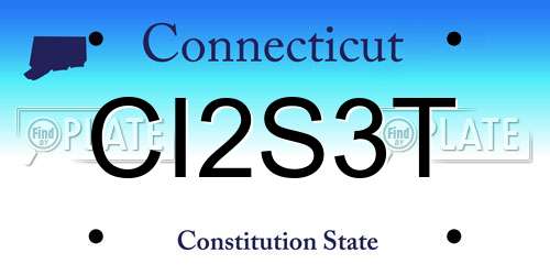CI2S3T Connecticut License Plate