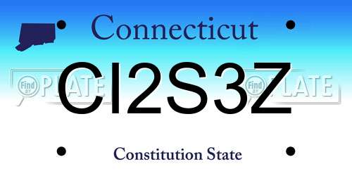 CI2S3Z Connecticut License Plate