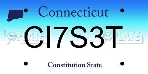 CI7S3T Connecticut License Plate