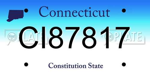 CI87817 Connecticut License Plate