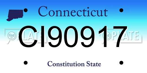 CI90917 Connecticut License Plate