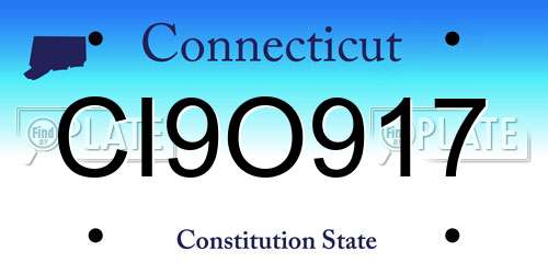 CI9O917 Connecticut License Plate